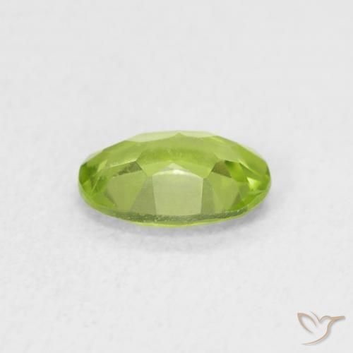 Peridoto verde vivo Natural 0.76ct, oval, VVS-VS
