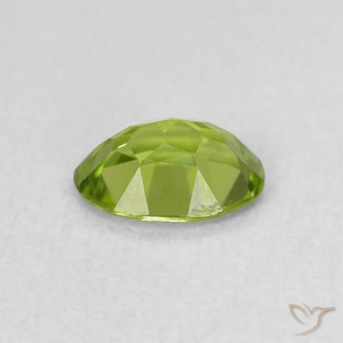 Peridoto verde vivo Natural 0.83ct, oval, VS
