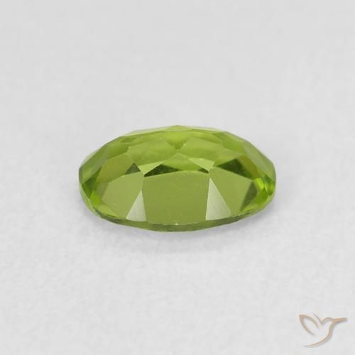 Peridoto verde vivo Natural 0.88ct, oval, VS