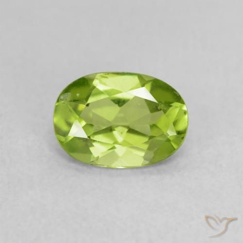 0.80ct Natural Verde médio Peridoto, oval, VS