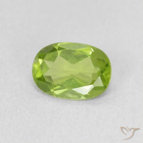 Peridoto verde vivo Natural 0.82ct, oval, VS