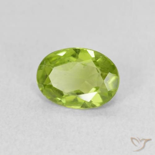 Peridoto verde vivo Natural 0.68ct, oval, VS