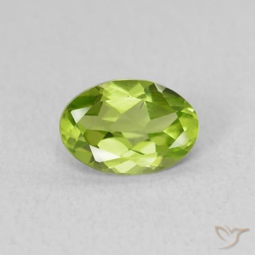0.77ct Natural Verde médio Peridoto, oval, VS, Photo A