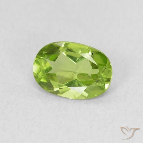 Peridoto verde vivo Natural 0.79ct, oval, VS
