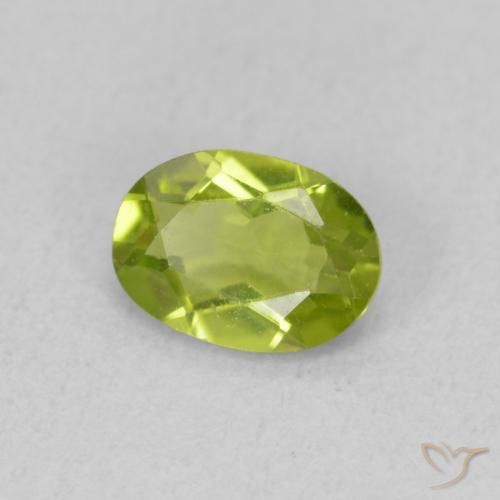 Peridoto verde vivo Natural 0.81ct, oval, VS