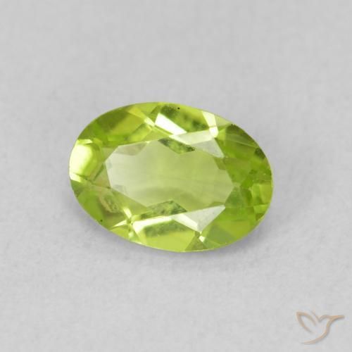 Peridoto Verde amarelado vivo Natural 0.84ct, oval, VS