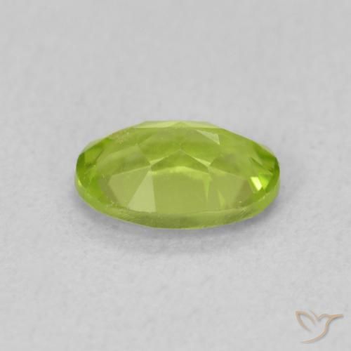 Peridoto Verde amarelado vivo Natural 0.84ct, oval, VS