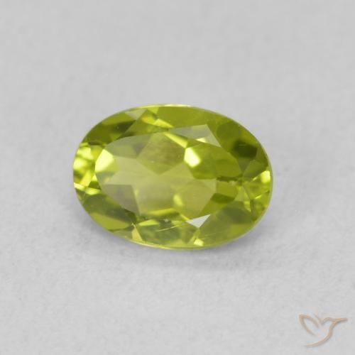 Peridoto verde vivo Natural 0.82ct, oval, VS
