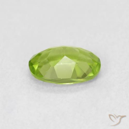 Peridoto verde vivo Natural 0.88ct, oval, VS