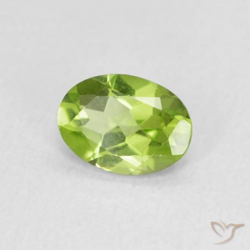 Peridoto Verde amarelado Natural 0.81ct, oval, VS