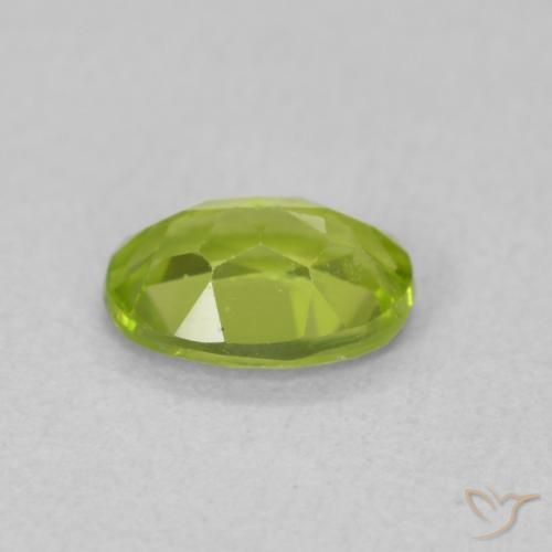 Peridoto verde vivo Natural 0.83ct, oval, VS