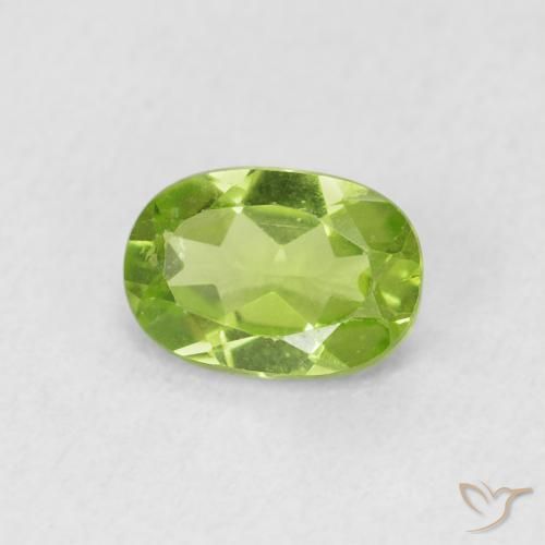 Peridoto verde vivo Natural 0.87ct, oval, VS