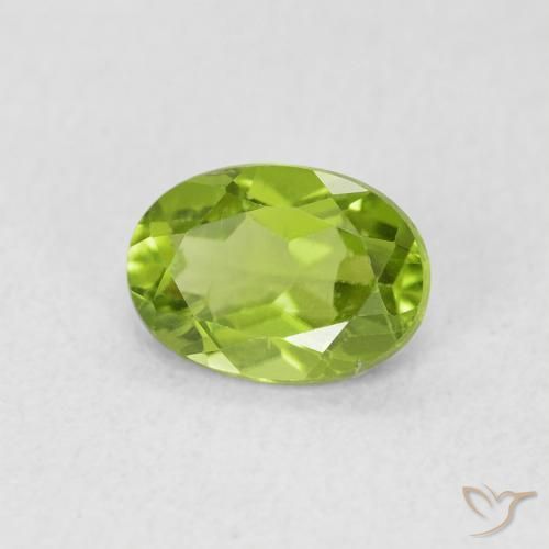 Peridoto verde vivo Natural 0.92ct, oval, VS