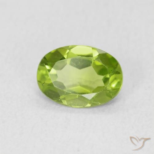 Peridoto verde vivo Natural 0.84ct, oval, VS