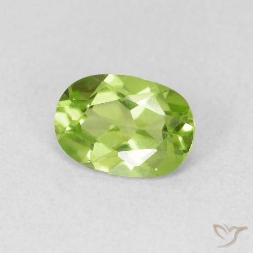 Peridoto Verde amarelado Natural 0.85ct, oval, VVS-VS