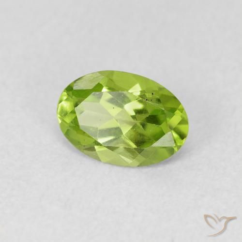 Peridoto Verde amarelado Natural 0.73ct, oval, VS