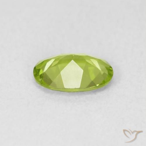 Peridoto verde vivo Natural 0.74ct, oval, VS