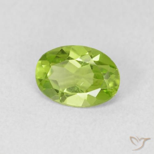 Peridoto verde vivo Natural 0.77ct, oval, VS