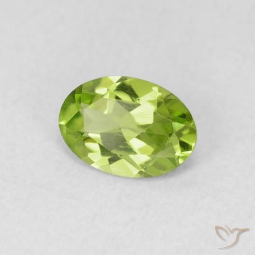 Peridoto Verde amarelado Natural 0.73ct, oval, VVS-VS