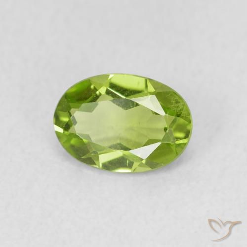 Peridoto verde vivo Natural 0.84ct, oval, VS