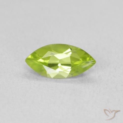 Peridoto Verde amarelado vivo Natural 0.58ct, Marquesa, VS