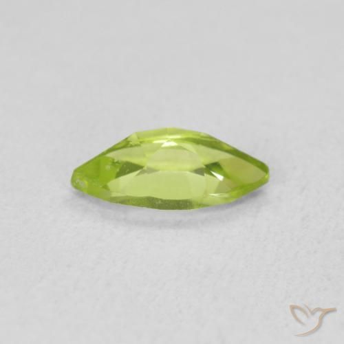 Peridoto Verde amarelado vivo Natural 0.58ct, Marquesa, VS