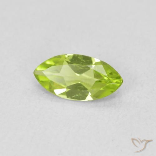 Peridoto Verde amarelado vivo Natural 0.54ct, Marquesa, VS