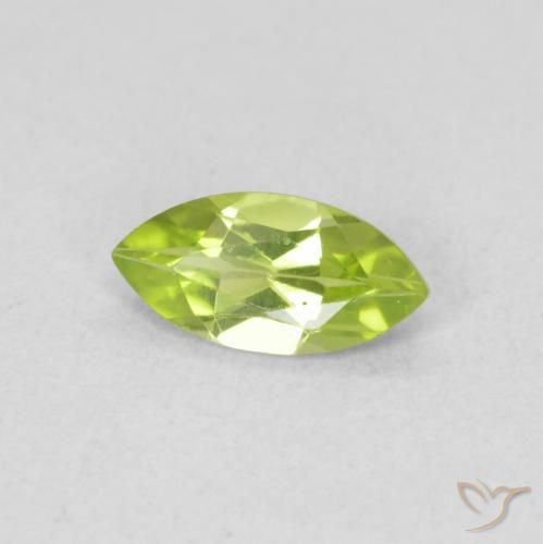 Peridoto Verde amarelado Natural 0.54ct, Marquesa, VS