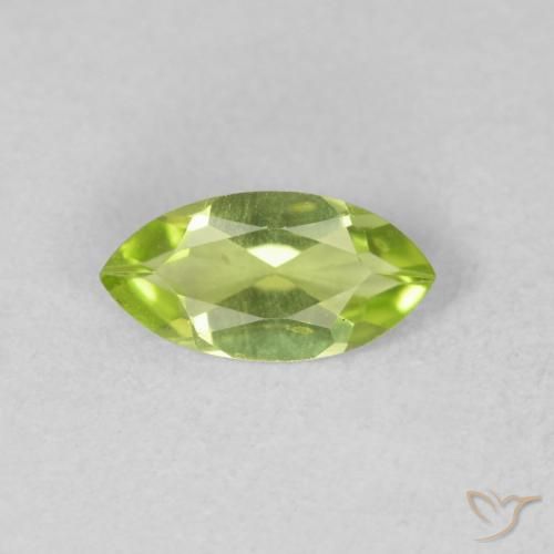 0.54ct Natural Verde Vivo Claro Peridoto, Marquesa, VVS-VS