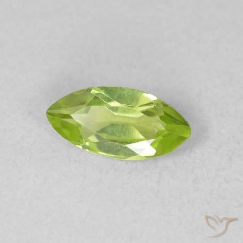 Peridoto Verde Vivo Claro Natural 0.61ct, Marquesa, VVS-VS