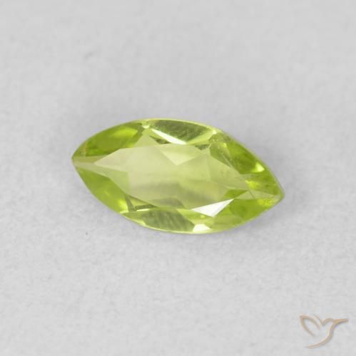 Peridoto Verde amarelado Natural 0.56ct, Marquesa, VS