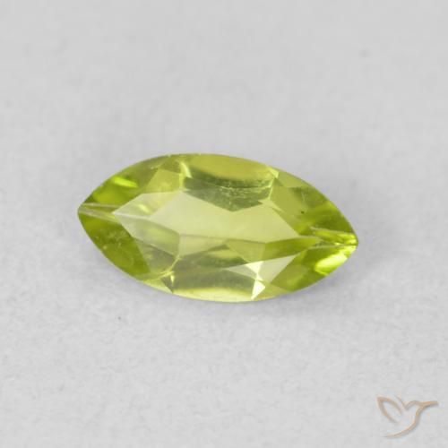 Peridoto verde vivo Natural 0.54ct, Marquesa, VS