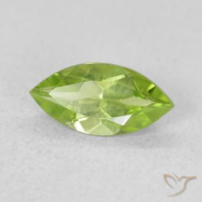 Peridoto verde vivo Natural 0.61ct, Marquesa, VVS-VS