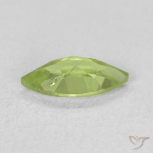Peridoto verde vivo Natural 0.61ct, Marquesa, VVS-VS