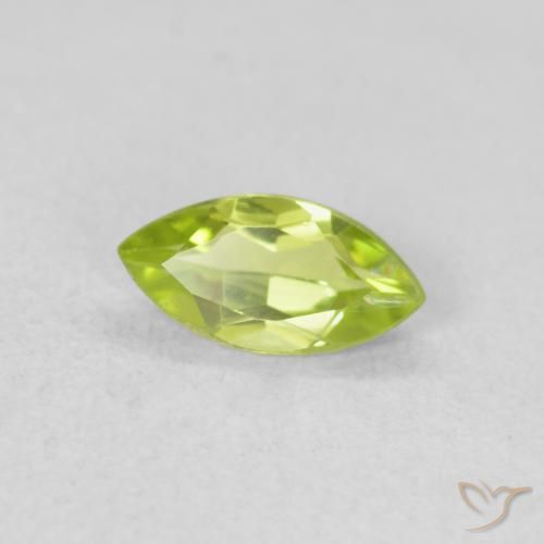 Peridoto Verde amarelado Natural 0.58ct, Marquesa, VVS-VS