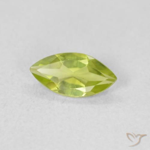 Peridoto verde vivo Natural 0.57ct, Marquesa, VVS-VS