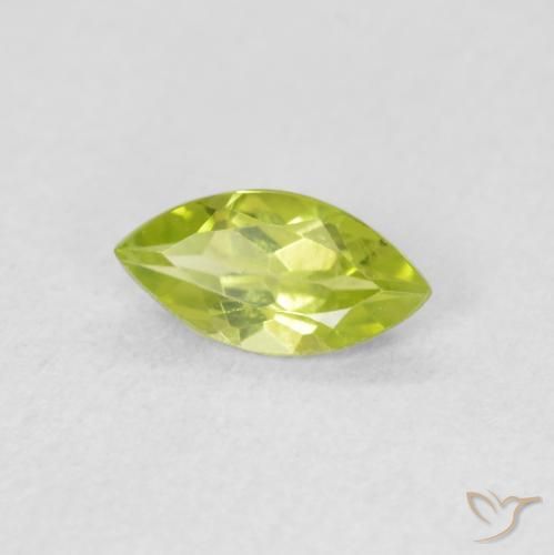 Peridoto verde vivo Natural 0.55ct, Marquesa, VS