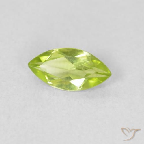 Peridoto Verde amarelado vivo Natural 0.60ct, Marquesa, VS