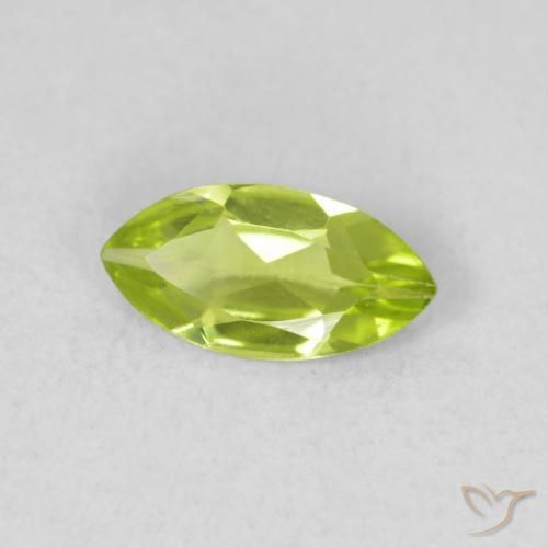 Peridoto Verde amarelado vivo Natural 0.55ct, Marquesa, VS