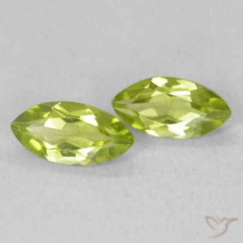 Pedras preciosas de Peridoto Verde amarelado vivo natural de 1.18 ct, Marquesa, VS