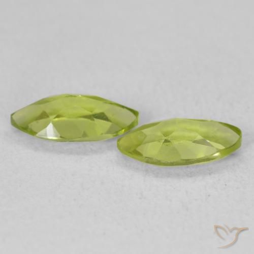 Pedras preciosas de Peridoto Verde amarelado vivo natural de 1.18 ct, Marquesa, VS
