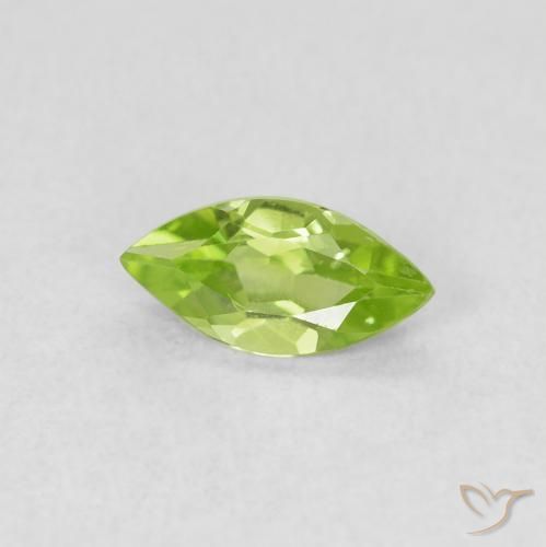 Peridoto verde vivo Natural 0.55ct, Marquesa, VS