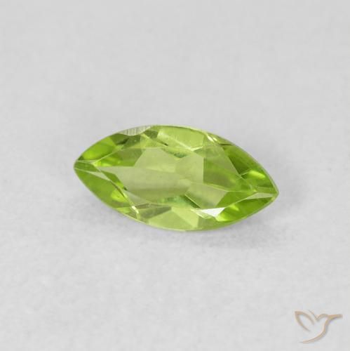 Peridoto verde vivo Natural 0.56ct, Marquesa, VS