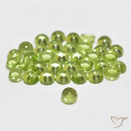 Peridoto verde natural 0,40ct, corte redondo, transparente