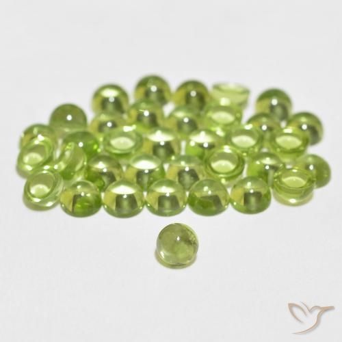 Peridoto verde natural 0,40ct, corte redondo, transparente