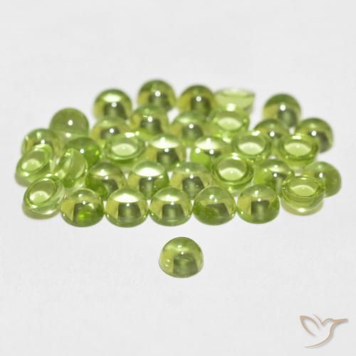 Peridoto verde natural 0,40ct, corte redondo, transparente