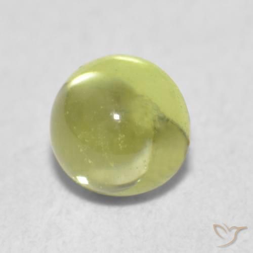 Peridoto Verde oliva Natural 0.38ct, Redondo, Transparente