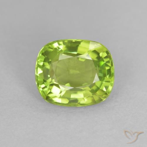 2.16ct Natural Verde amarelado Peridoto, Almofada, VS