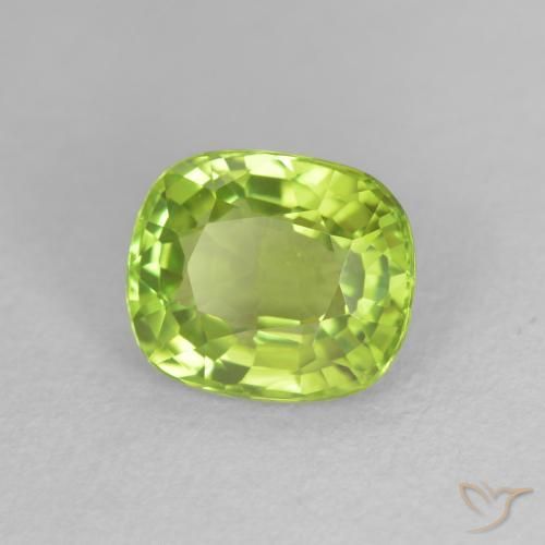 Peridoto Verde amarelado Natural 2.16ct, Almofada, VS