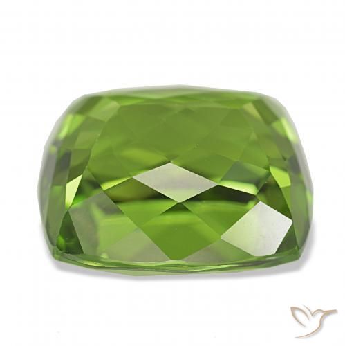Peridoto Verde médio Natural 12.53ct, Almofada, VVS-VS
